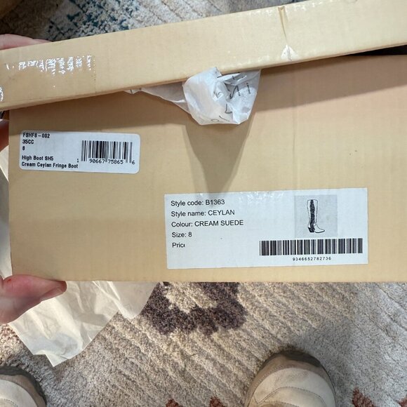 Billini Ceylan Fringe Boot in Cream Suede - Picture 6 of 8